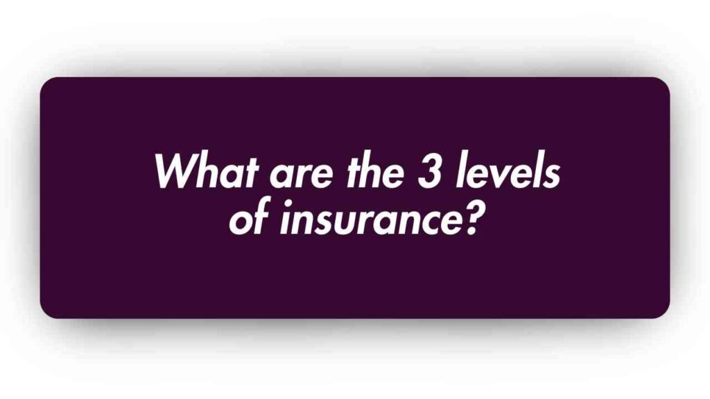 What are the 3 levels of Insurance